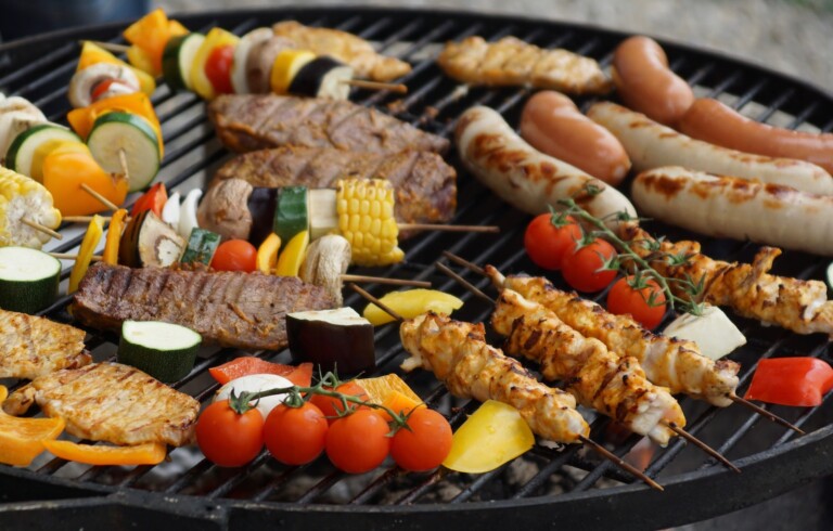 Barbecue food on Charcoal Grill